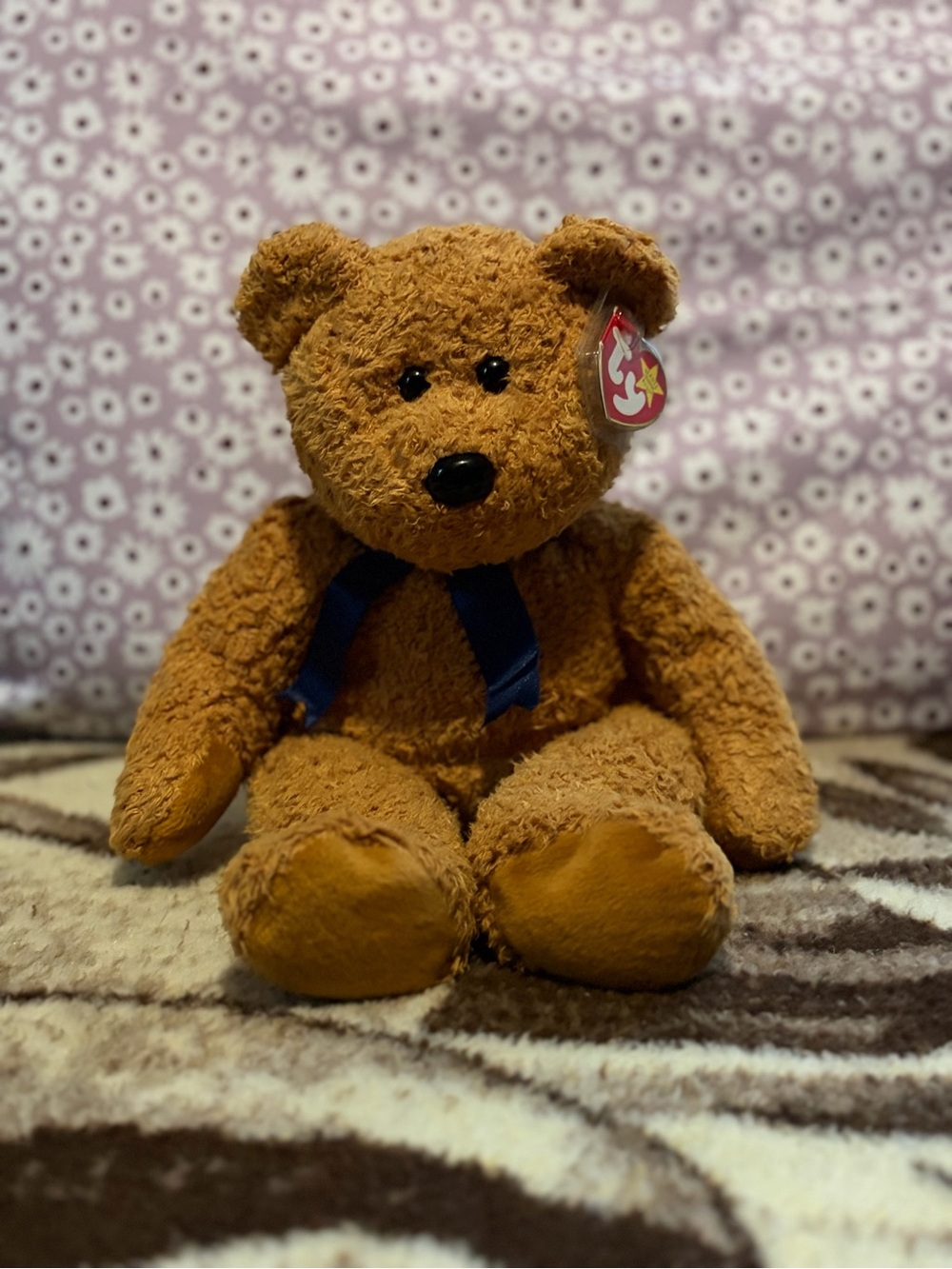 1999 Retired Beanie Buddy Fuzz the bear MWMT stuffed teddy bear